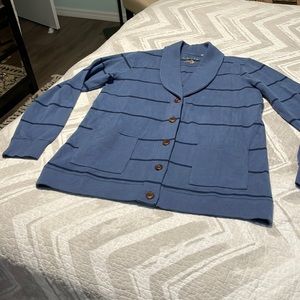 Orvis Button Down Cotton Grandpa Sweater M Medium